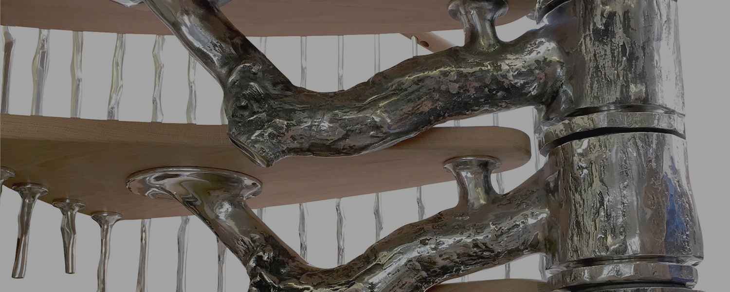 Tree spiral staircase cast in aluminium from real tree parts Tree spiral staircase cast in aluminium from real tree parts