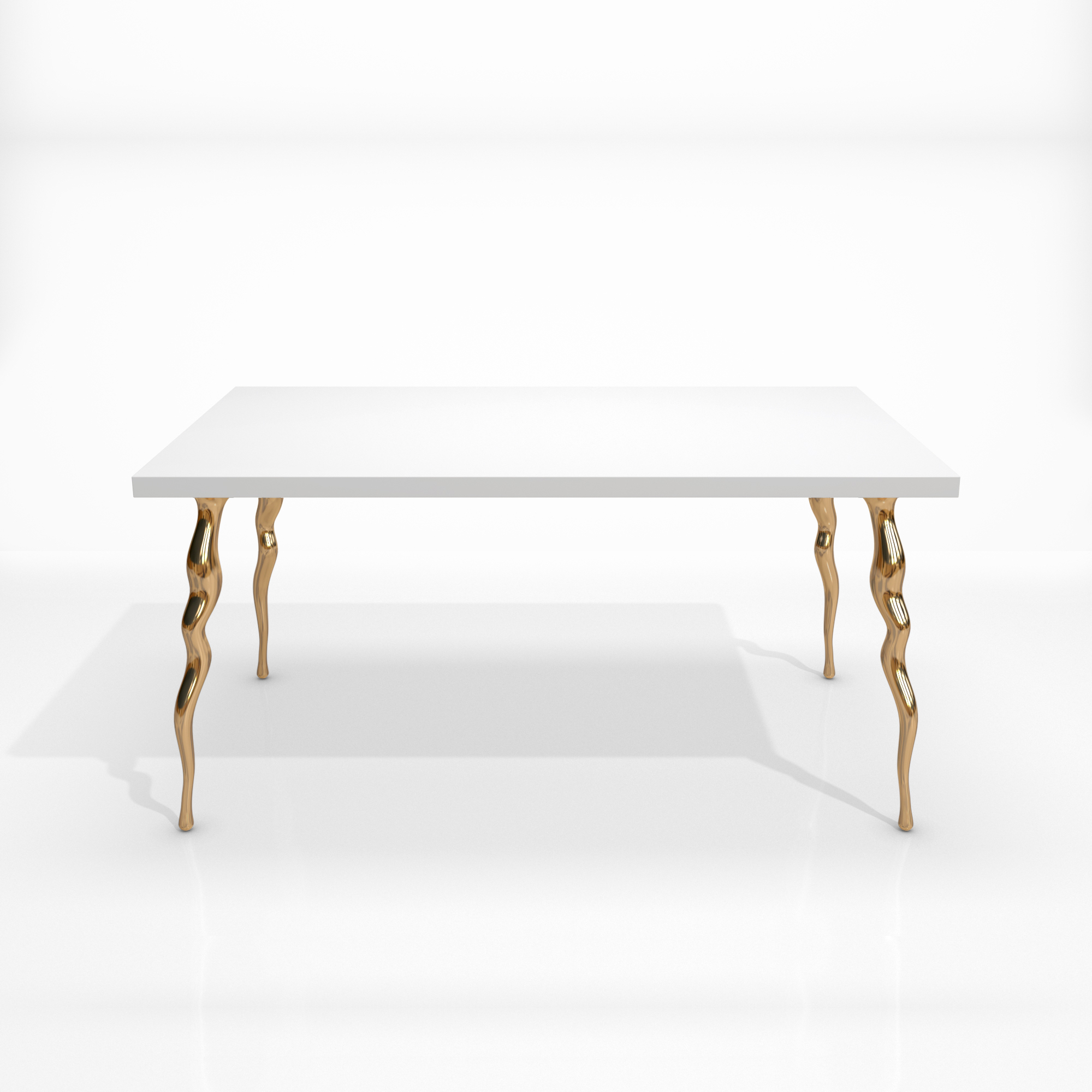 squiggle table bronze polished white top_SQ