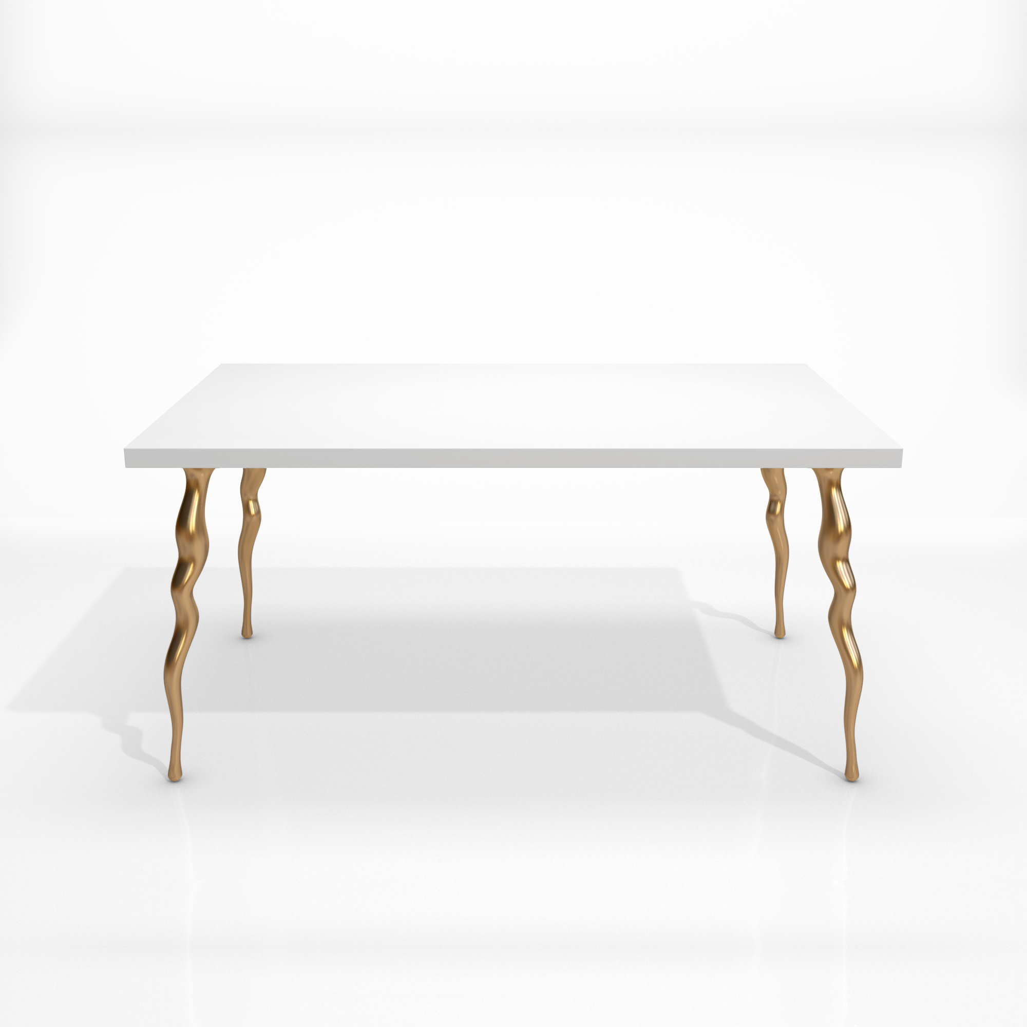 squiggle table bronze satin white top_SQ