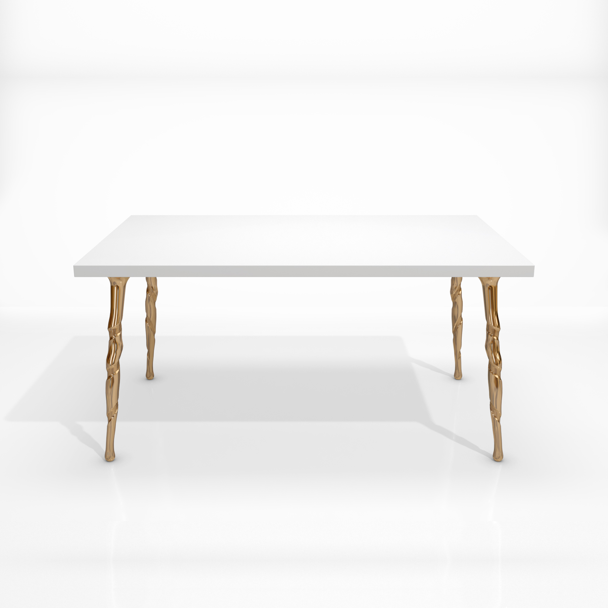 table twisted bronze polished white top_SQ